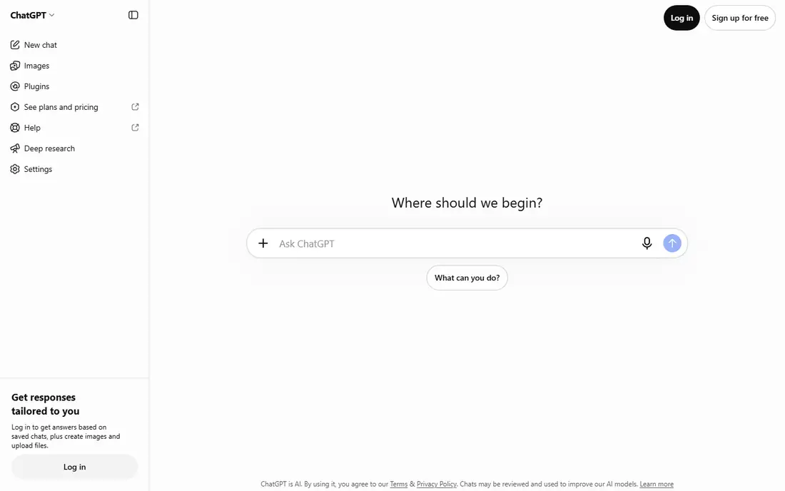 ChatGPT with DALL-E homepage