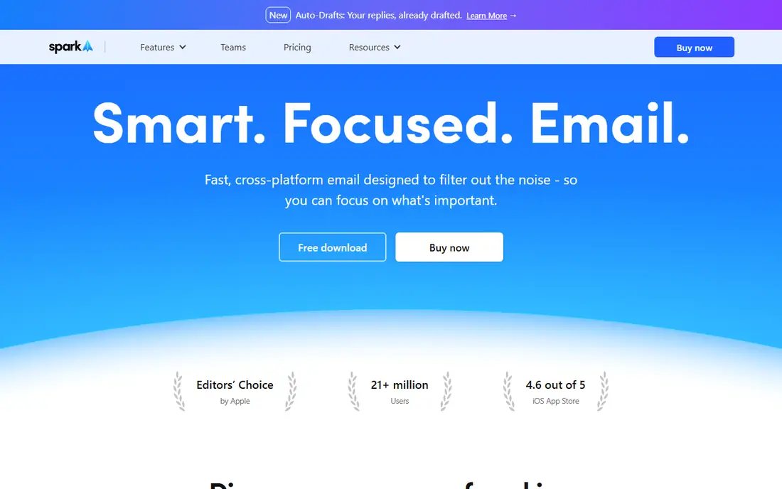 Spark Mail homepage