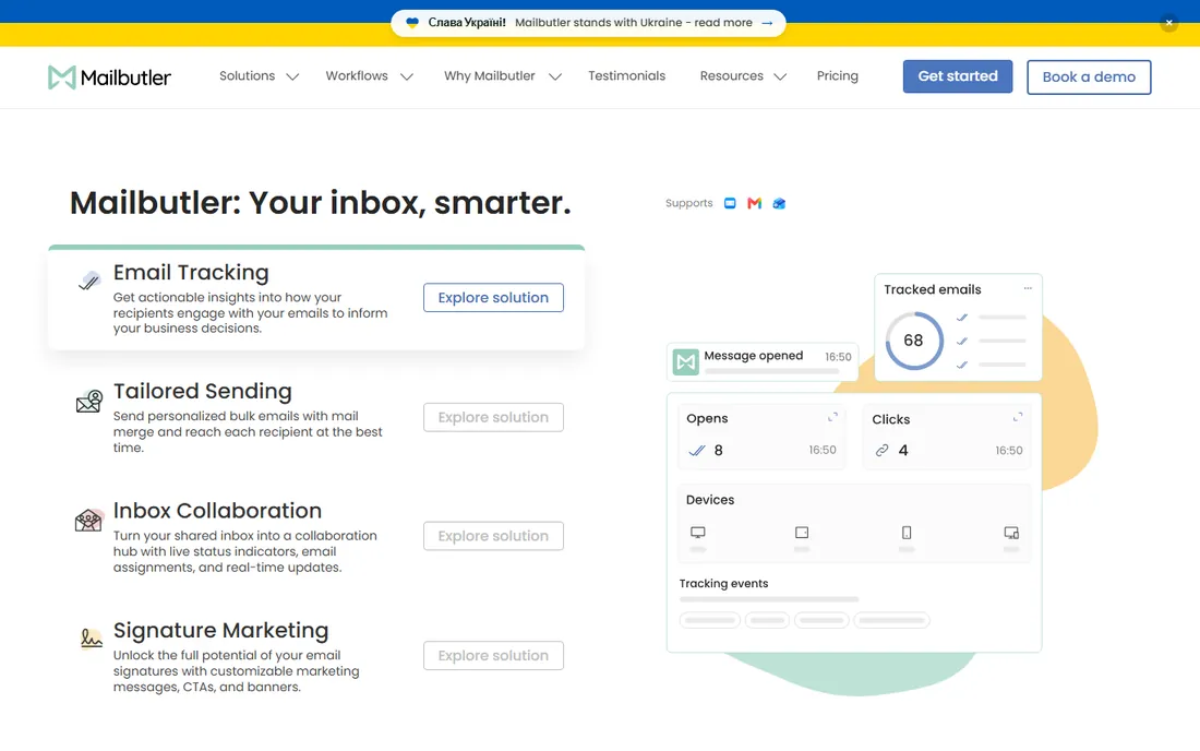 Mailbutler homepage