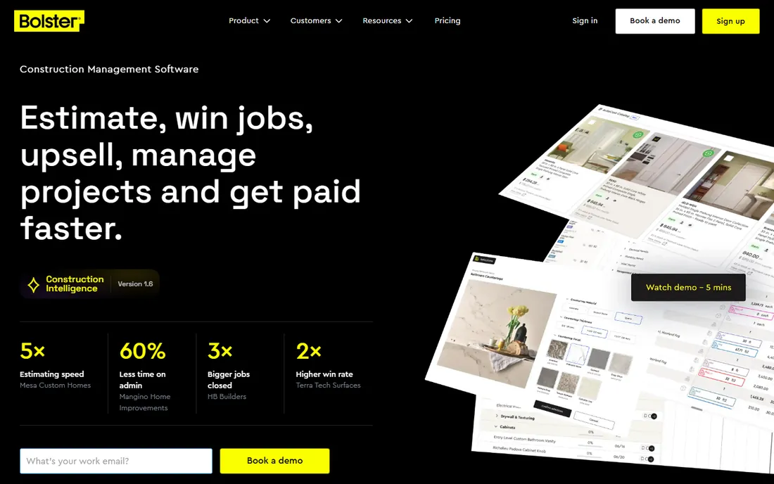 Bolster homepage