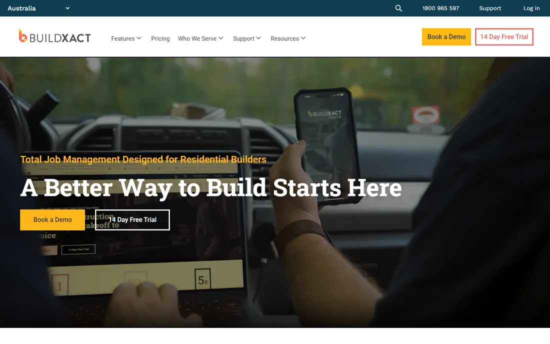 Buildxact homepage