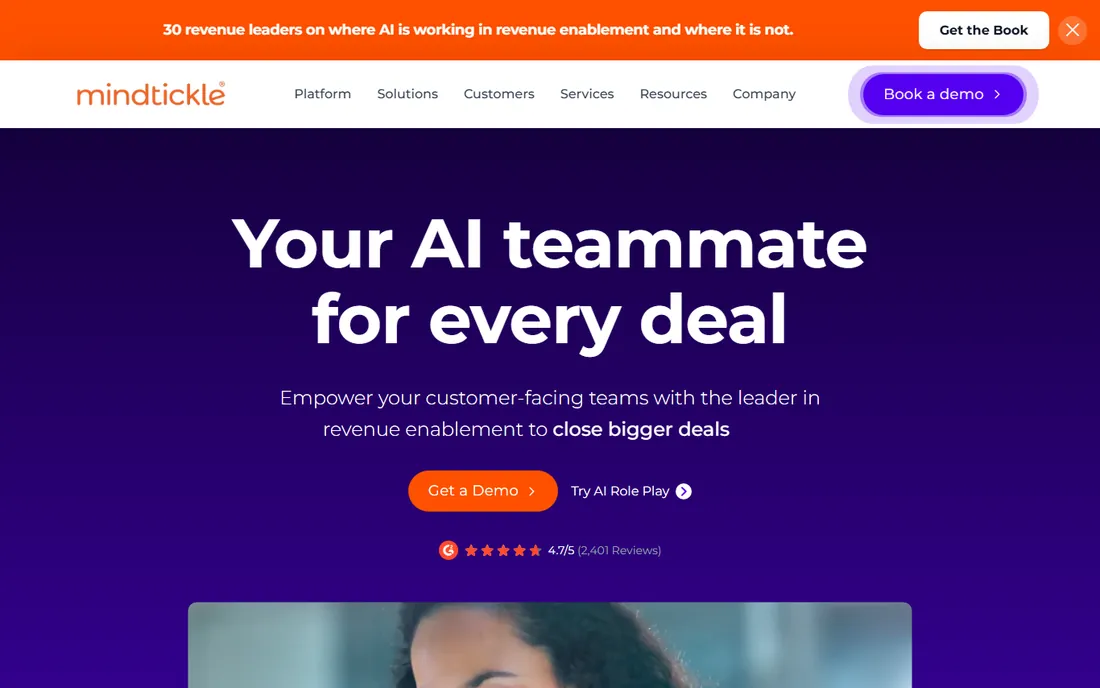 Mindtickle homepage