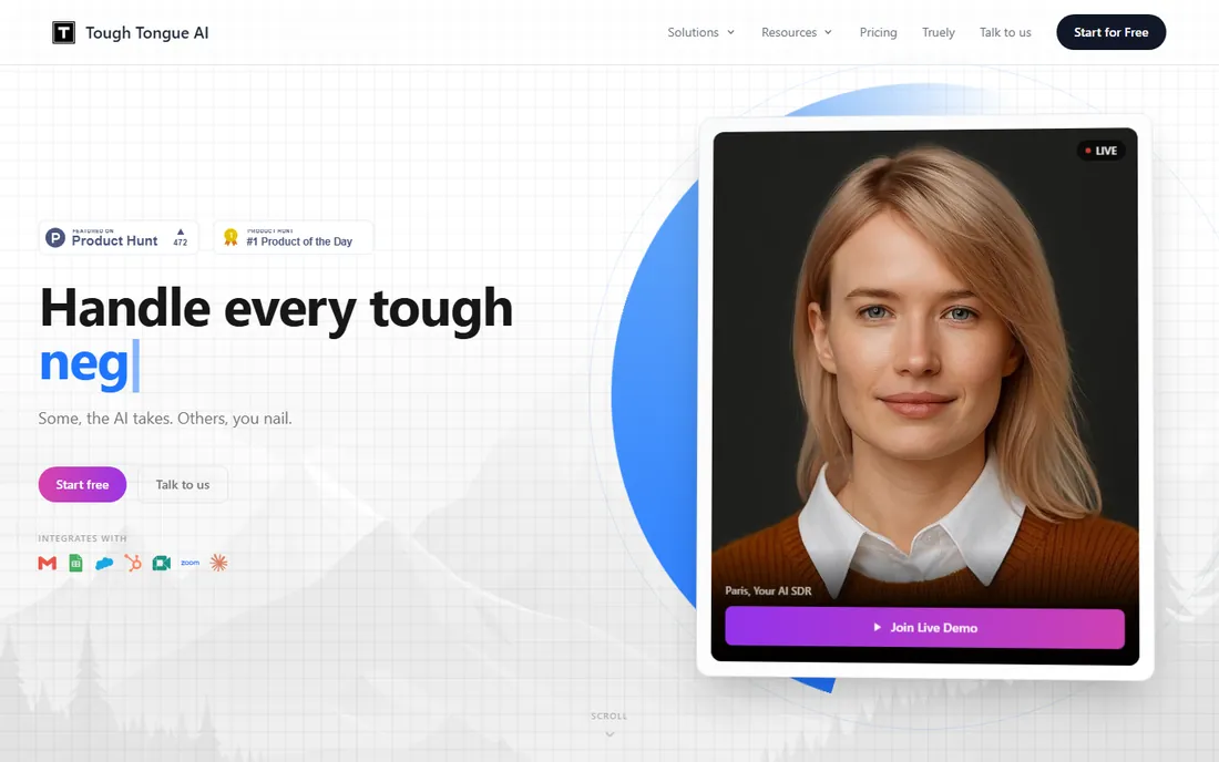 Tough Tongue AI homepage