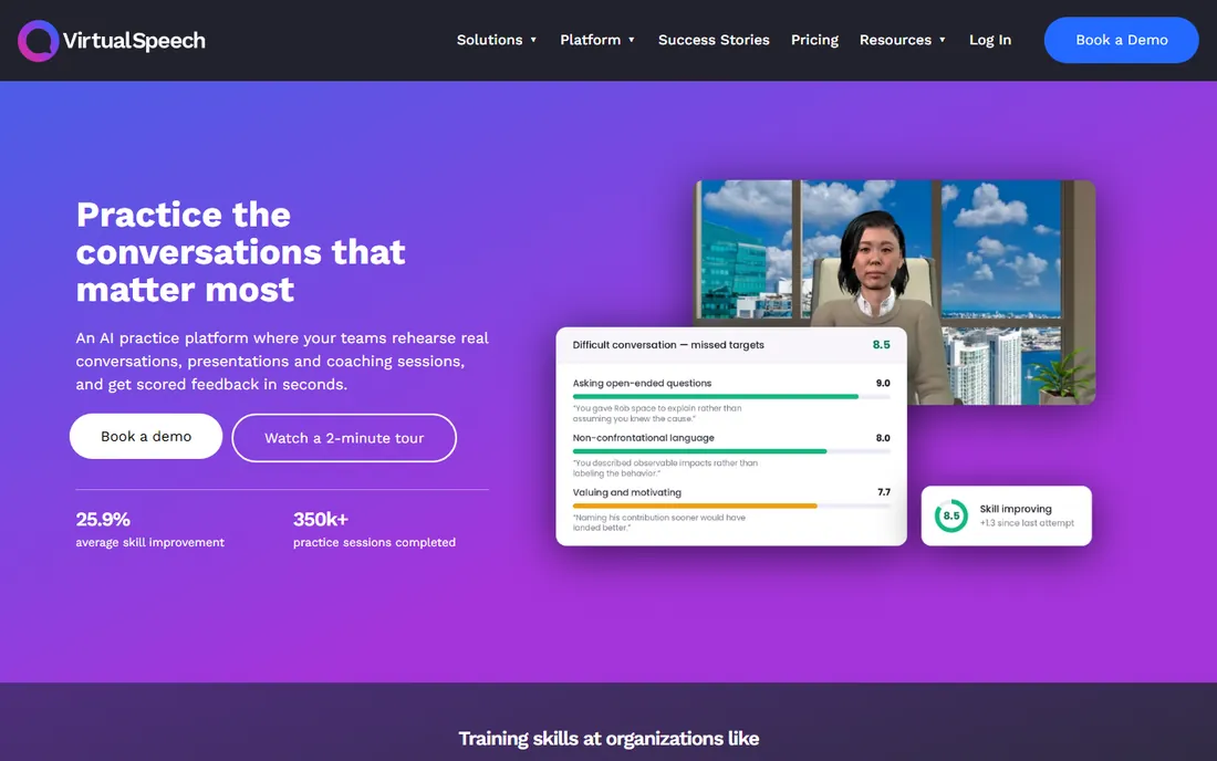 VirtualSpeech homepage