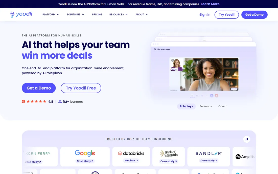 Yoodli homepage