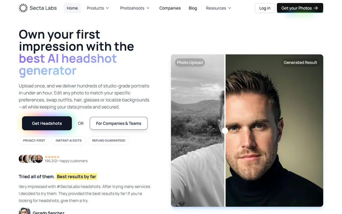 Secta Labs homepage