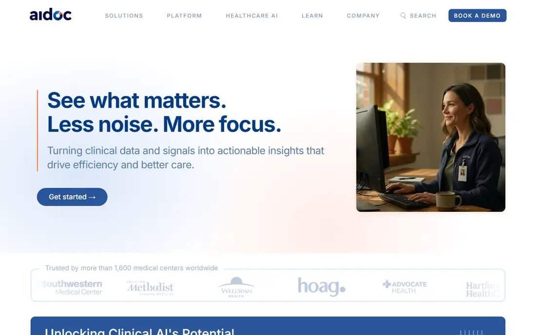 Aidoc homepage