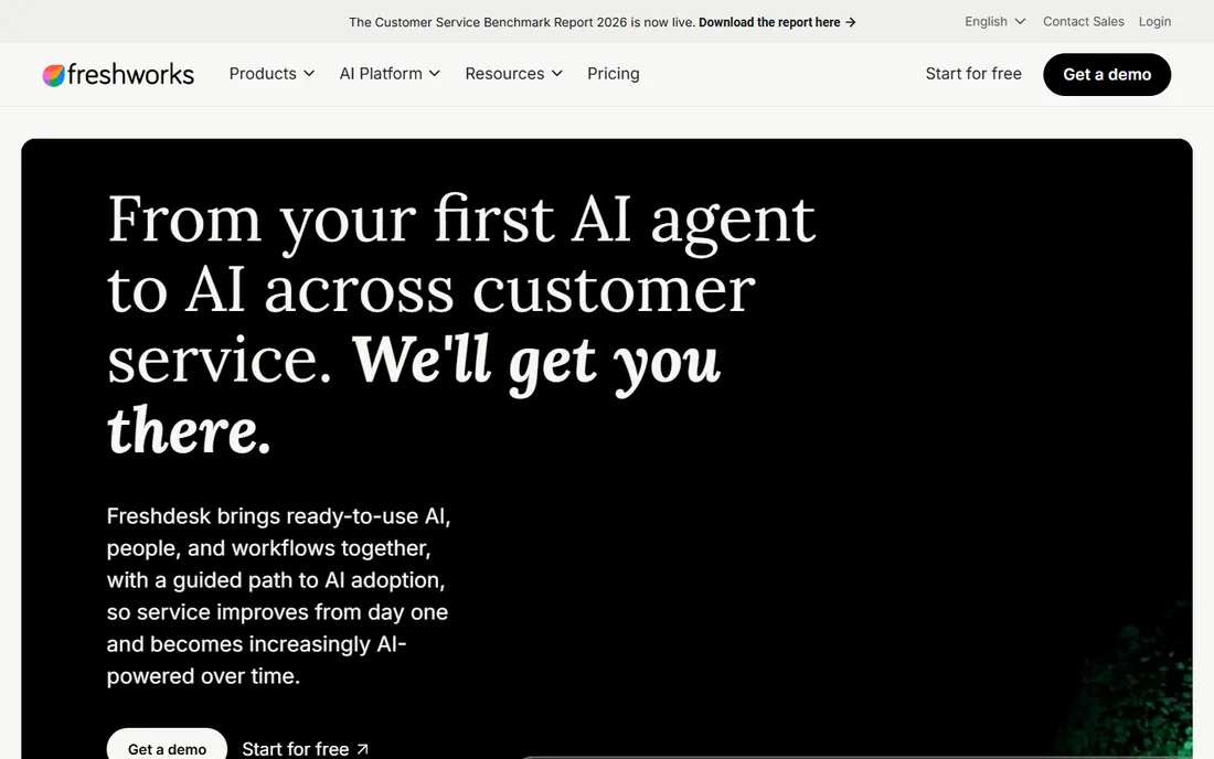 Freshdesk homepage