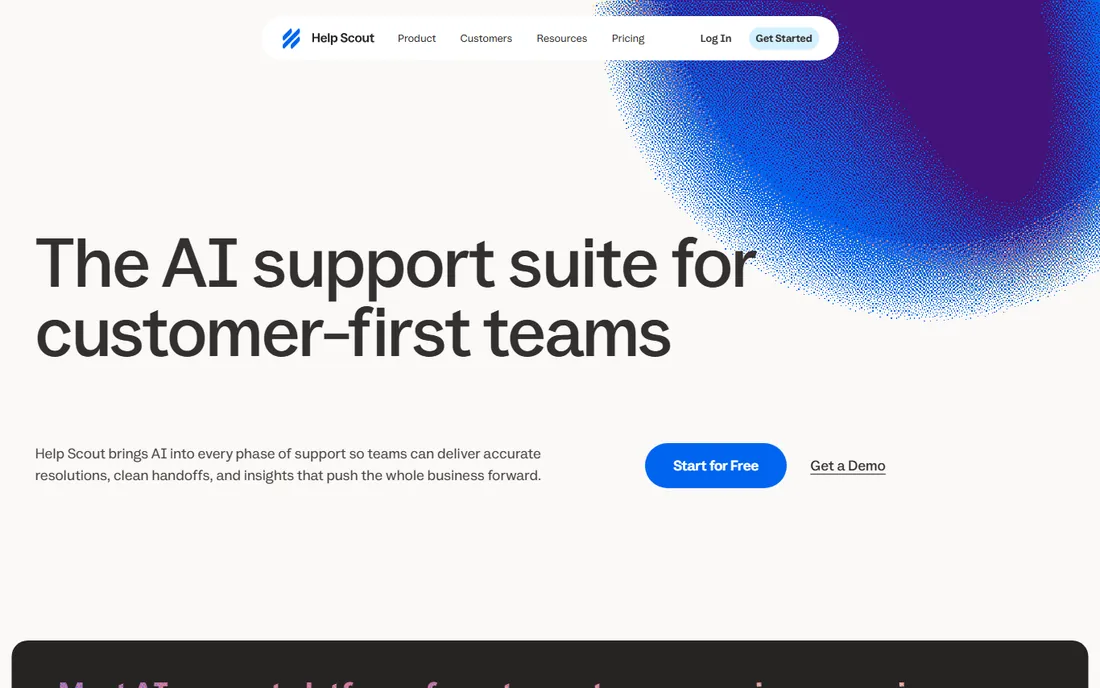 Help Scout homepage