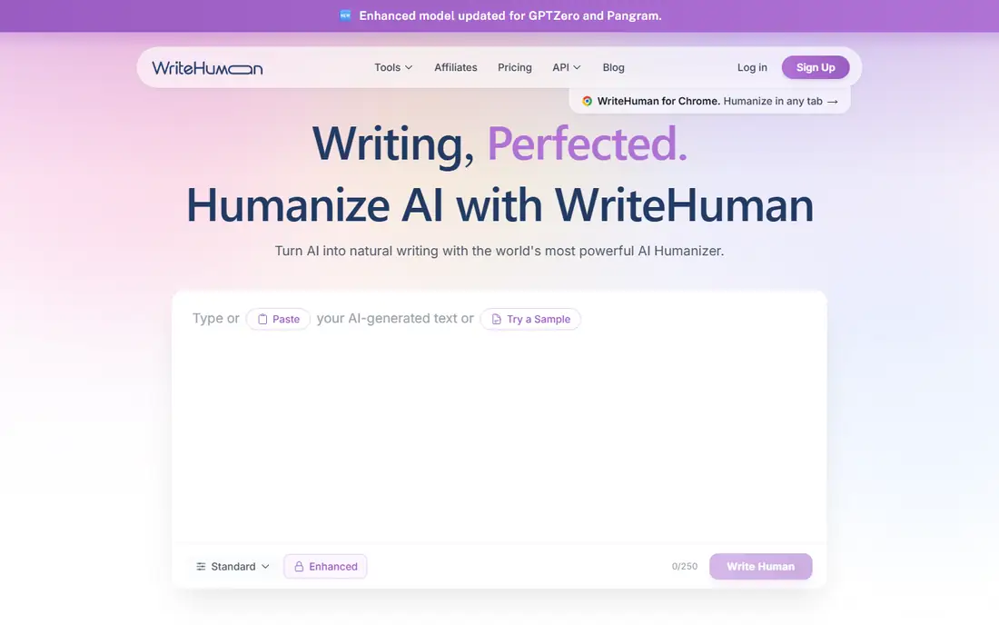 WriteHuman homepage