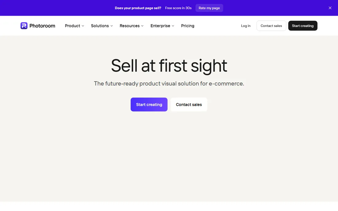 PhotoRoom homepage