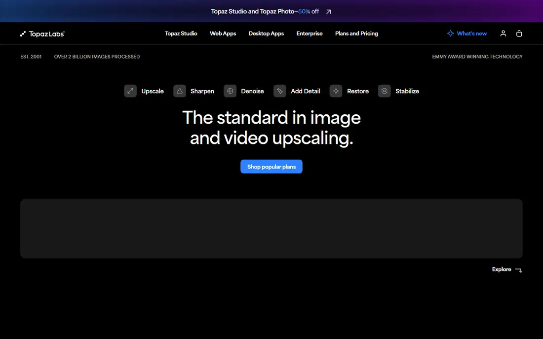 Topaz Gigapixel homepage