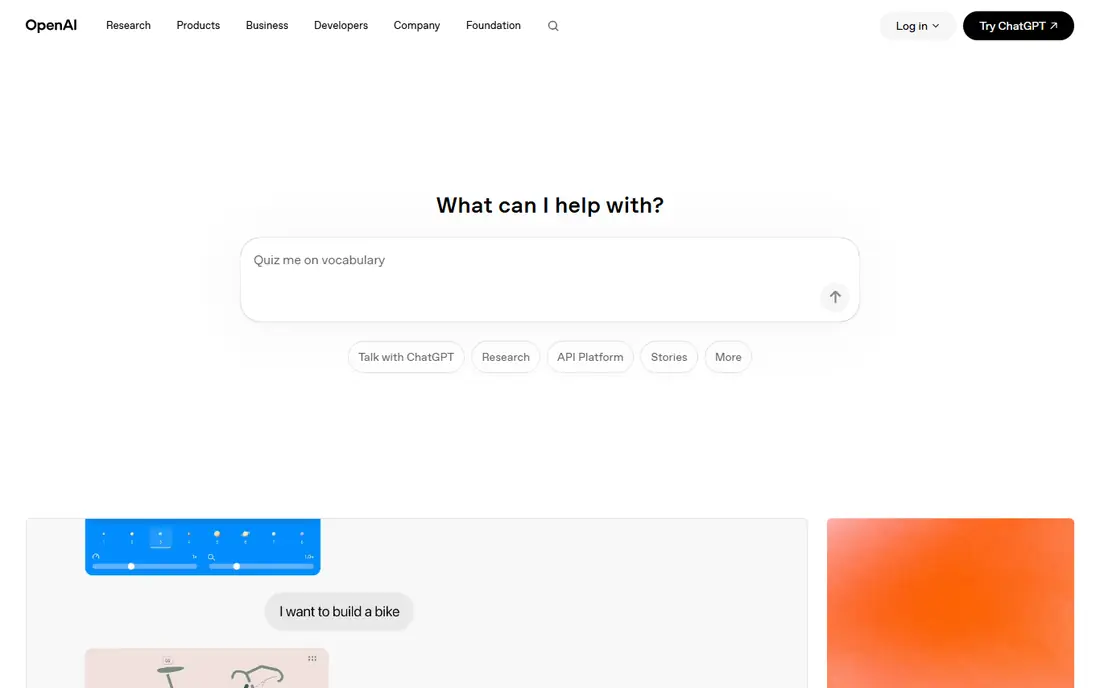 ChatGPT homepage