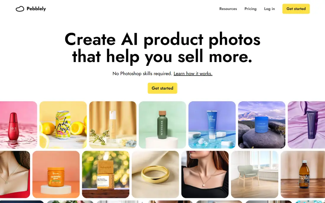 Pebblely homepage