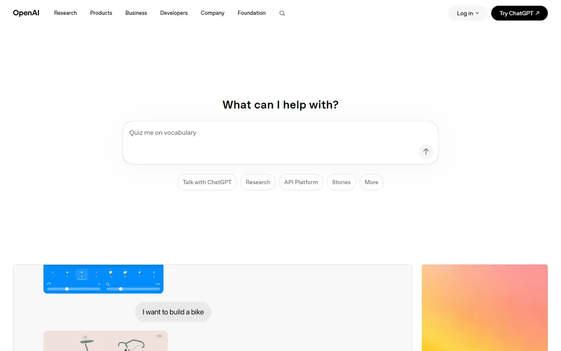 DALL-E 3 homepage
