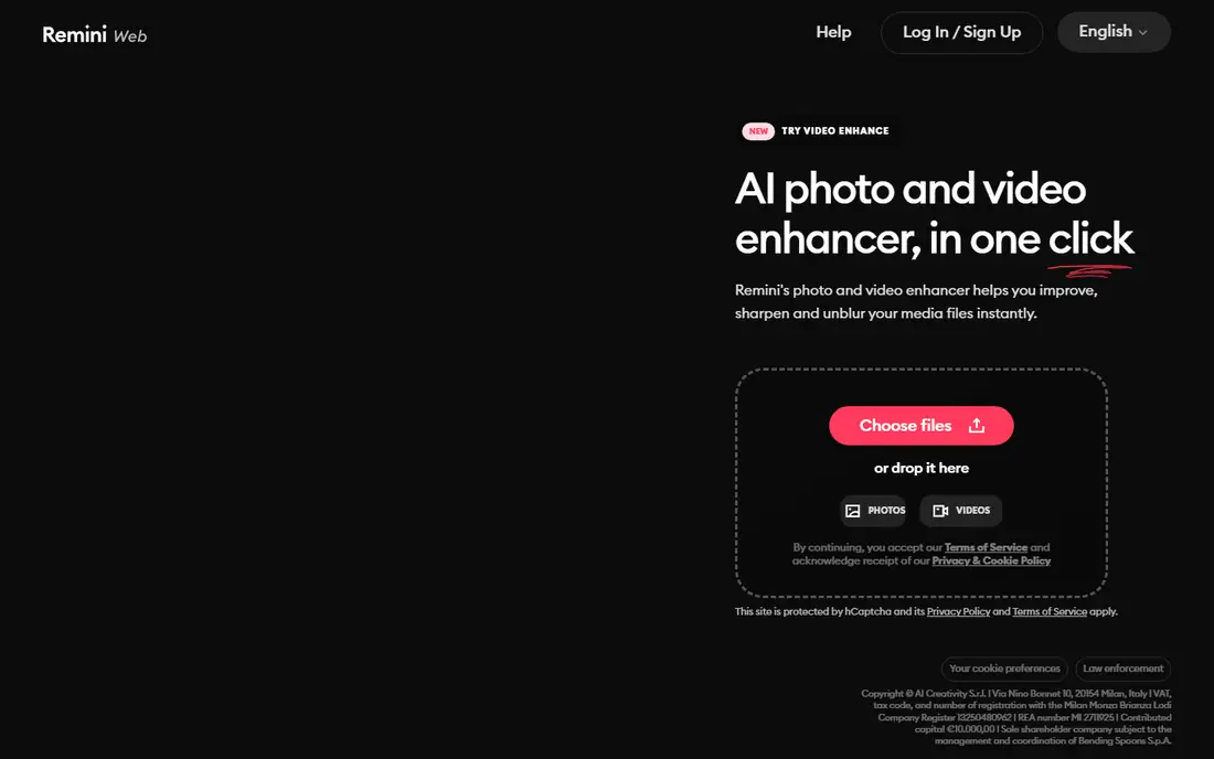 Remini homepage