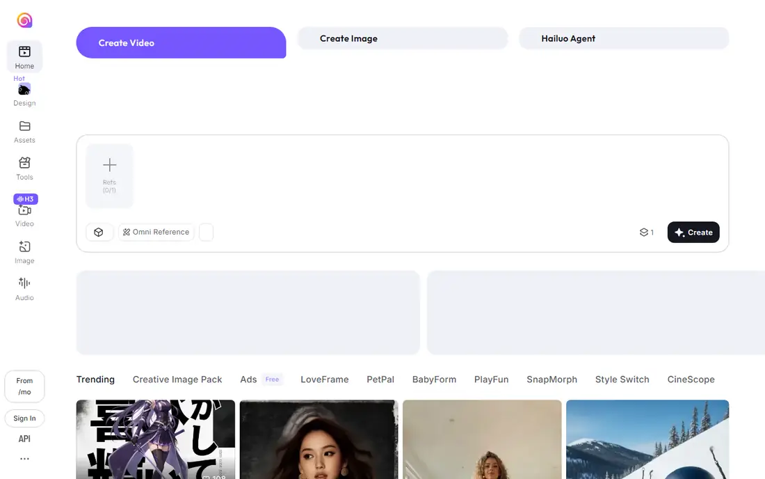 Hailuo homepage
