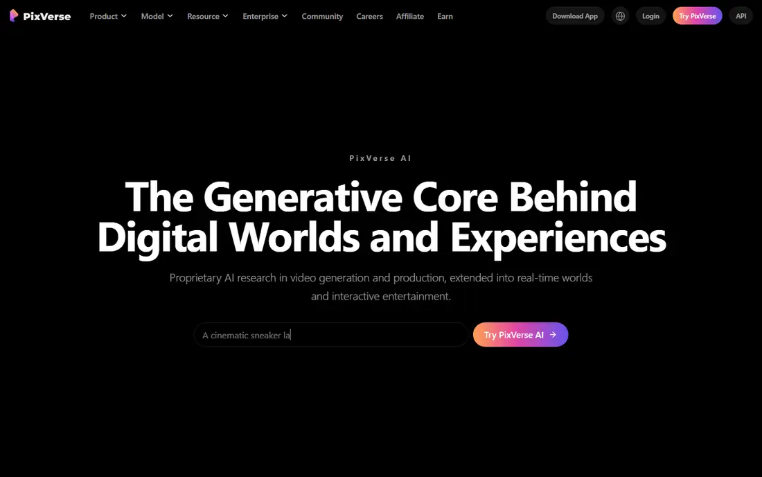 PixVerse homepage