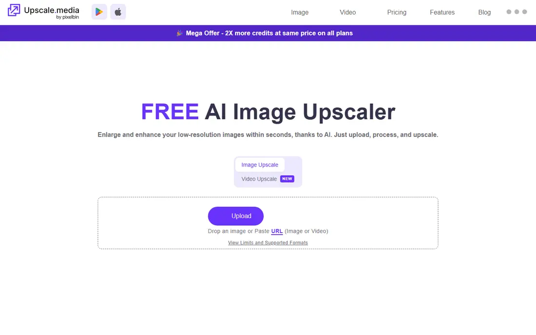 Upscale.media homepage