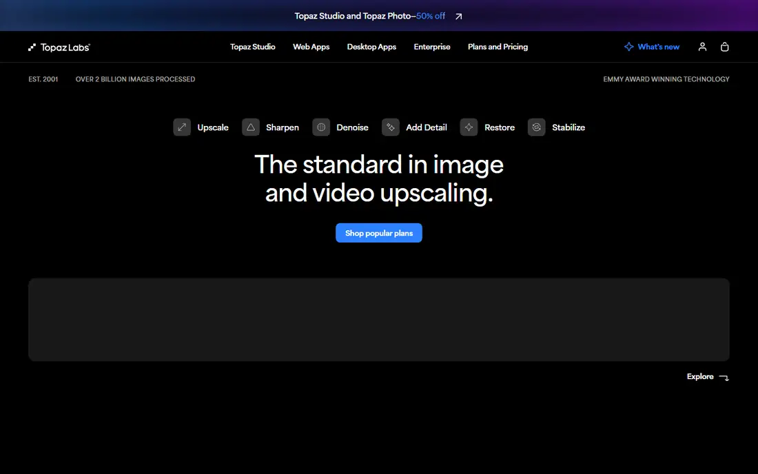 Topaz Gigapixel AI homepage