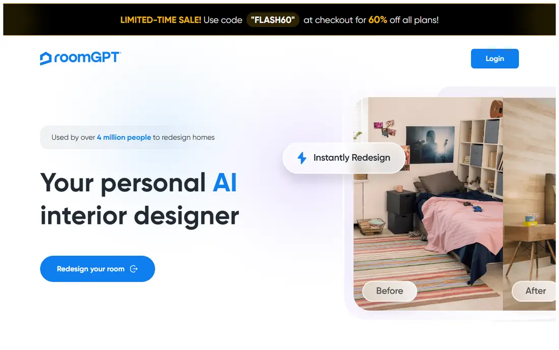 RoomGPT homepage