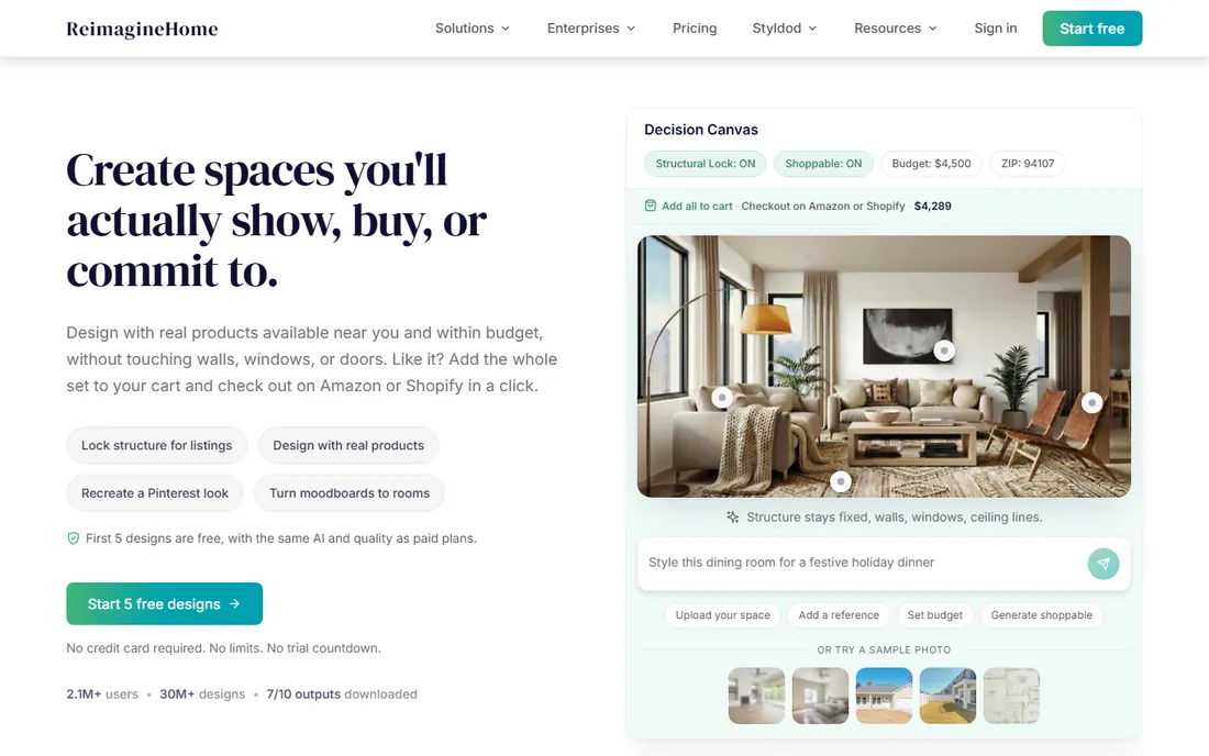 REimagineHome homepage
