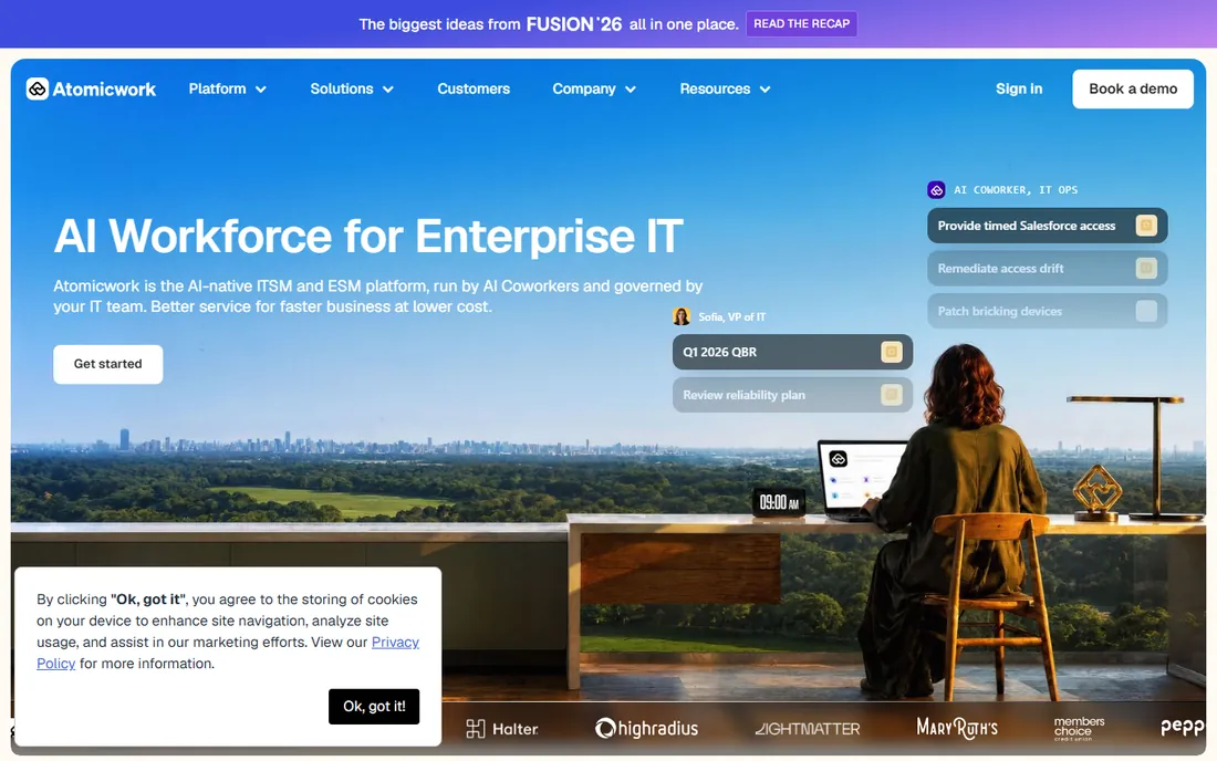 Atomicwork homepage