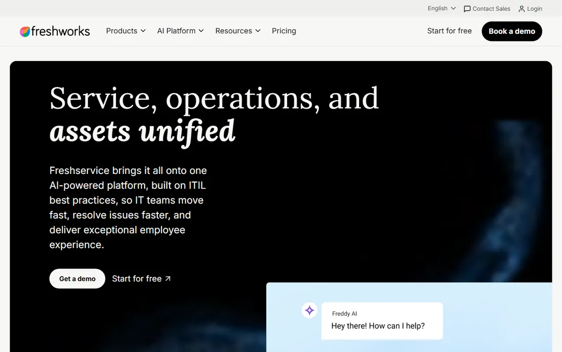 Freshservice homepage