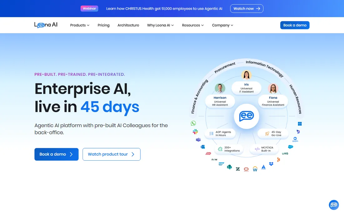 Leena AI homepage