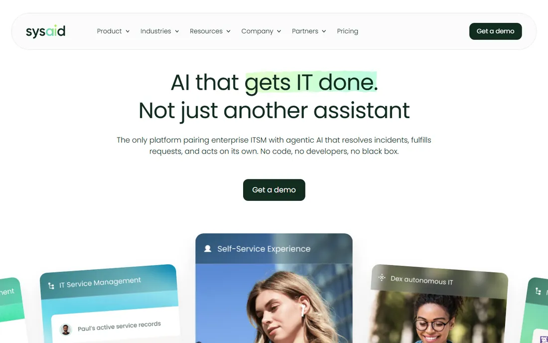 SysAid homepage