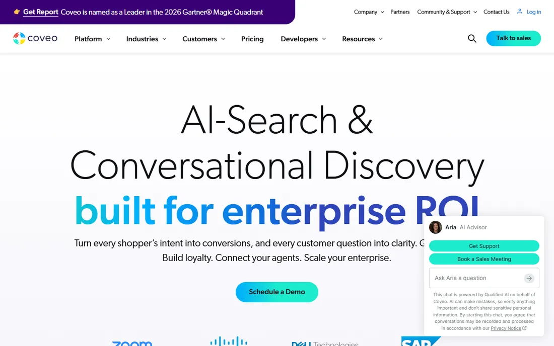 Coveo homepage