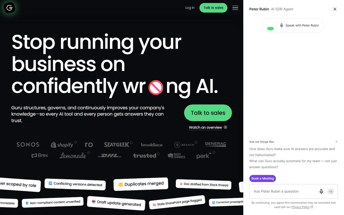 Guru homepage