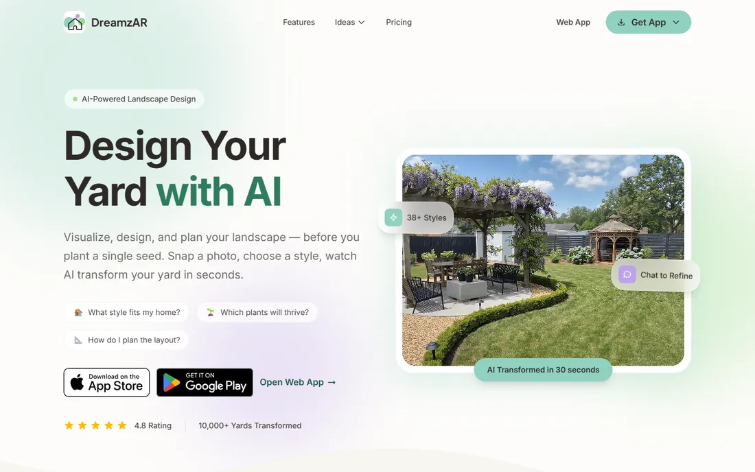 DreamzAR homepage