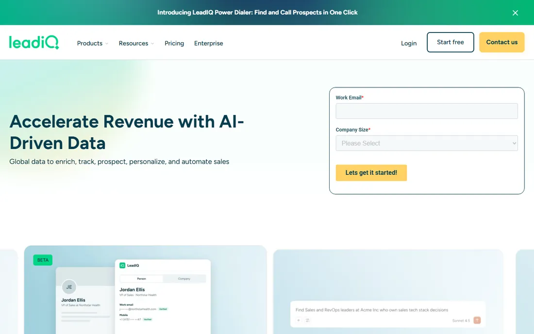 LeadIQ homepage