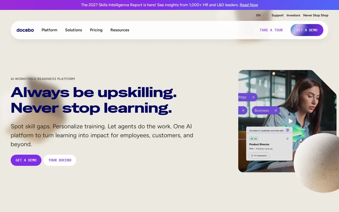 Docebo homepage