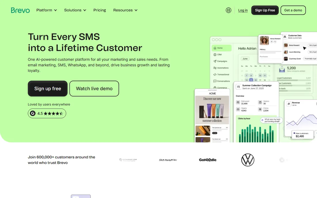 Brevo homepage
