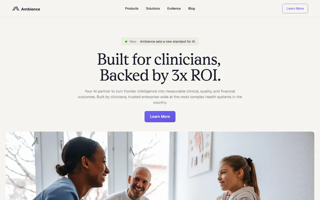 Ambience Healthcare homepage