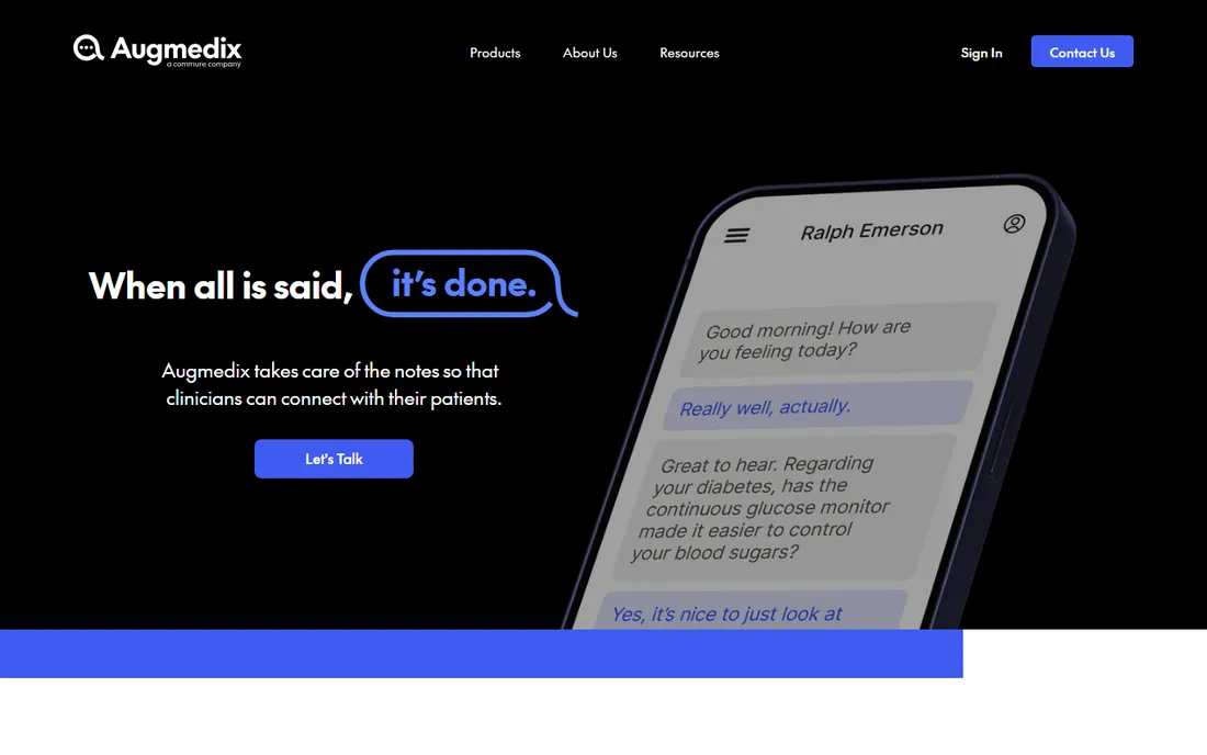 Augmedix homepage