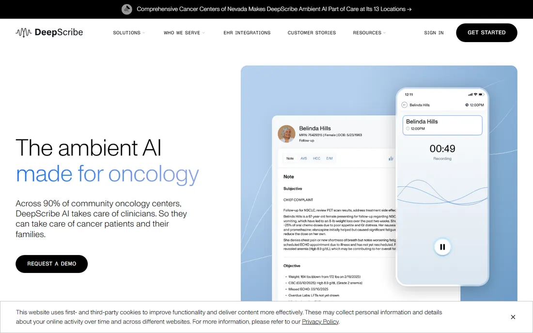 DeepScribe homepage