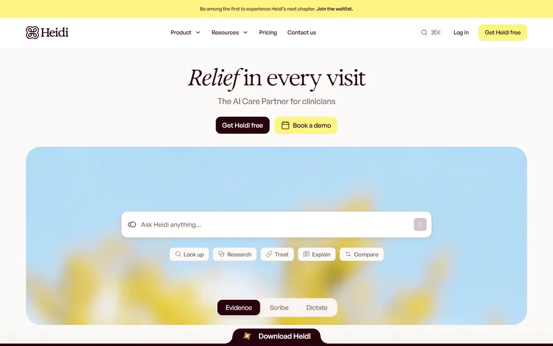 Heidi Health homepage