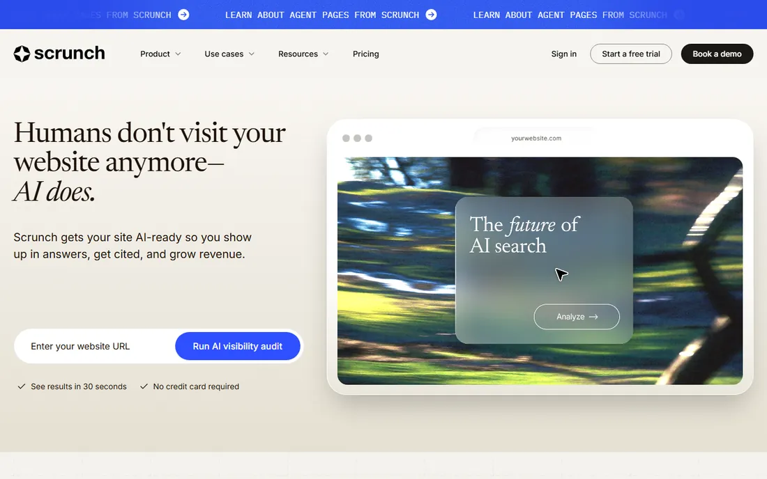 Scrunch homepage