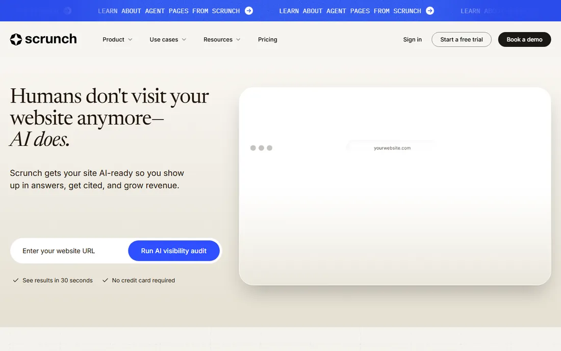 Scrunch homepage