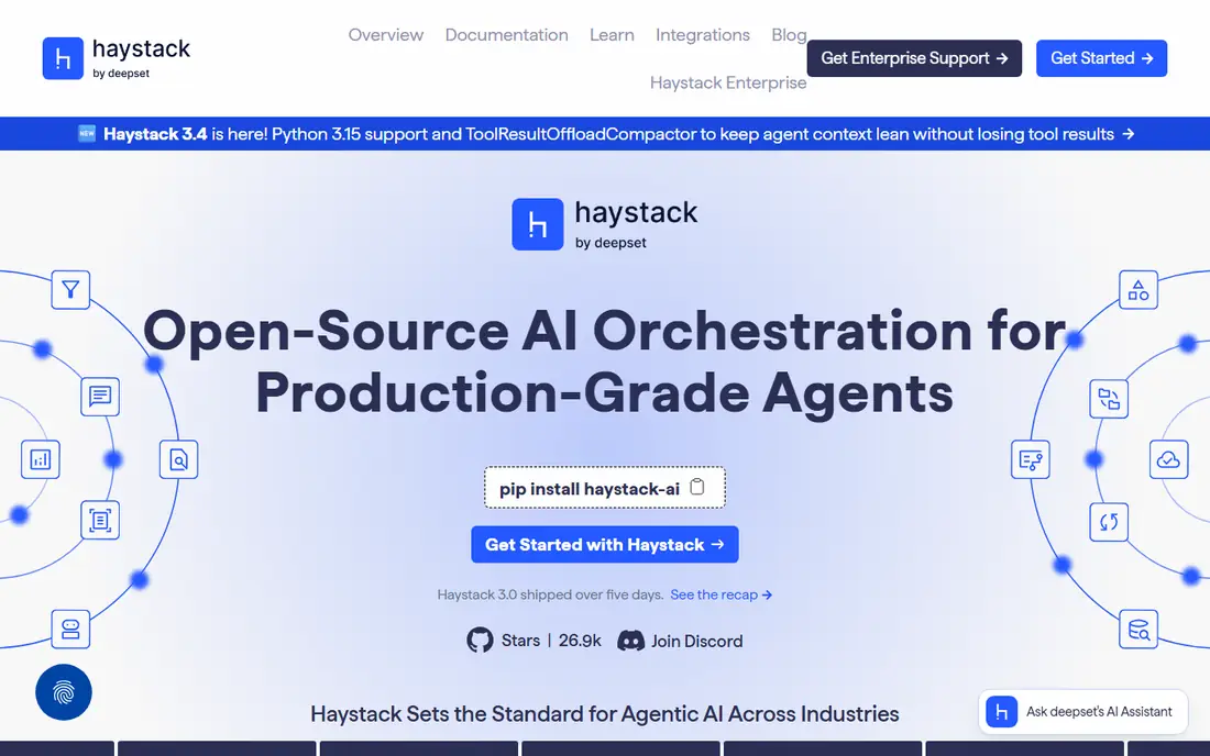 Haystack homepage