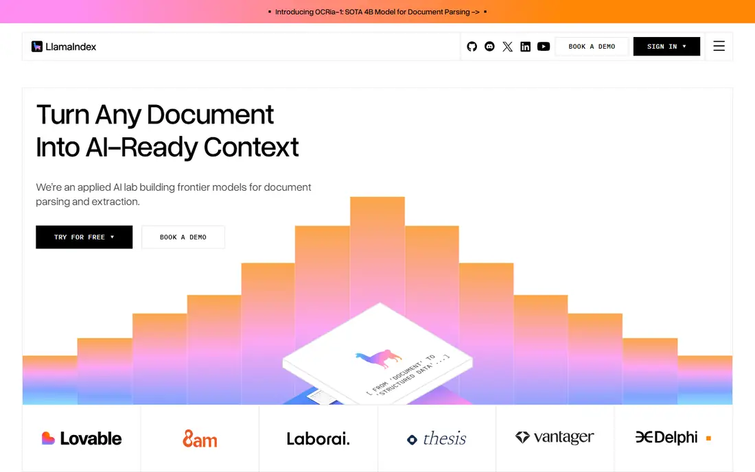 LlamaIndex homepage