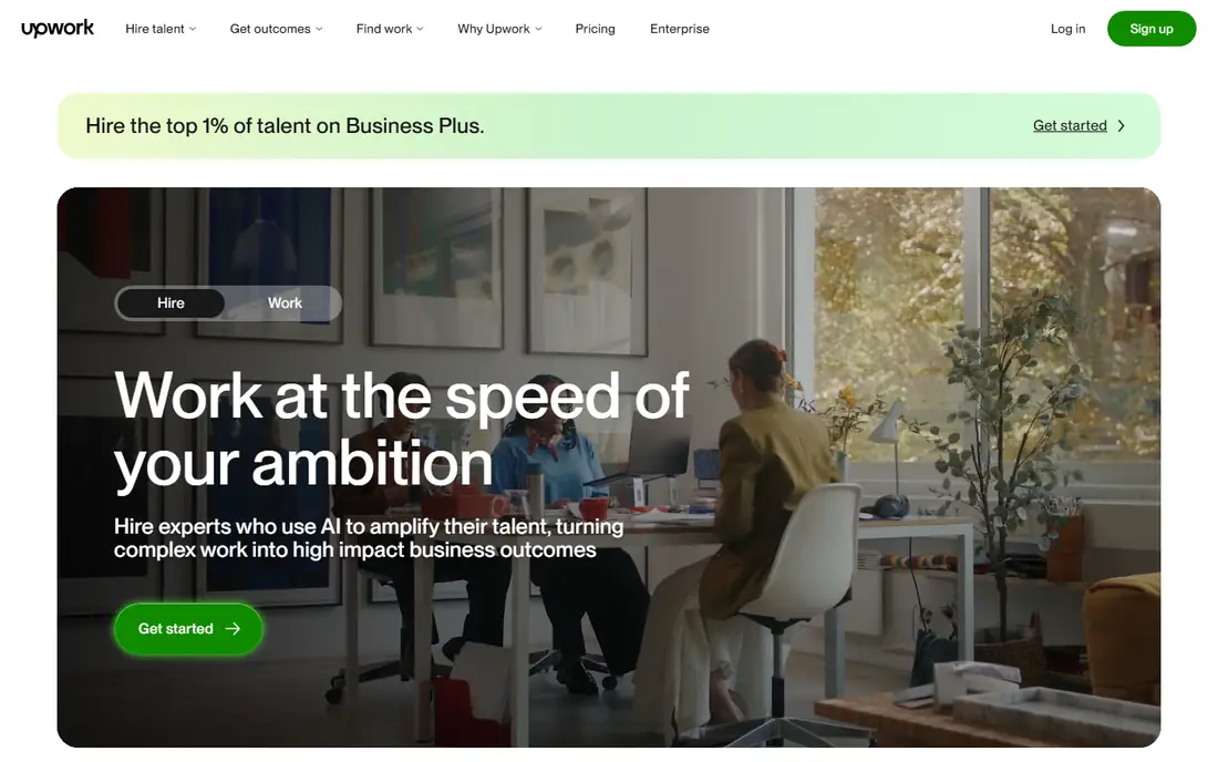 Upwork homepage
