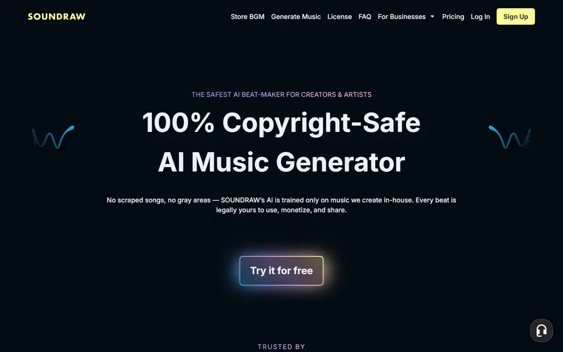 Soundraw homepage