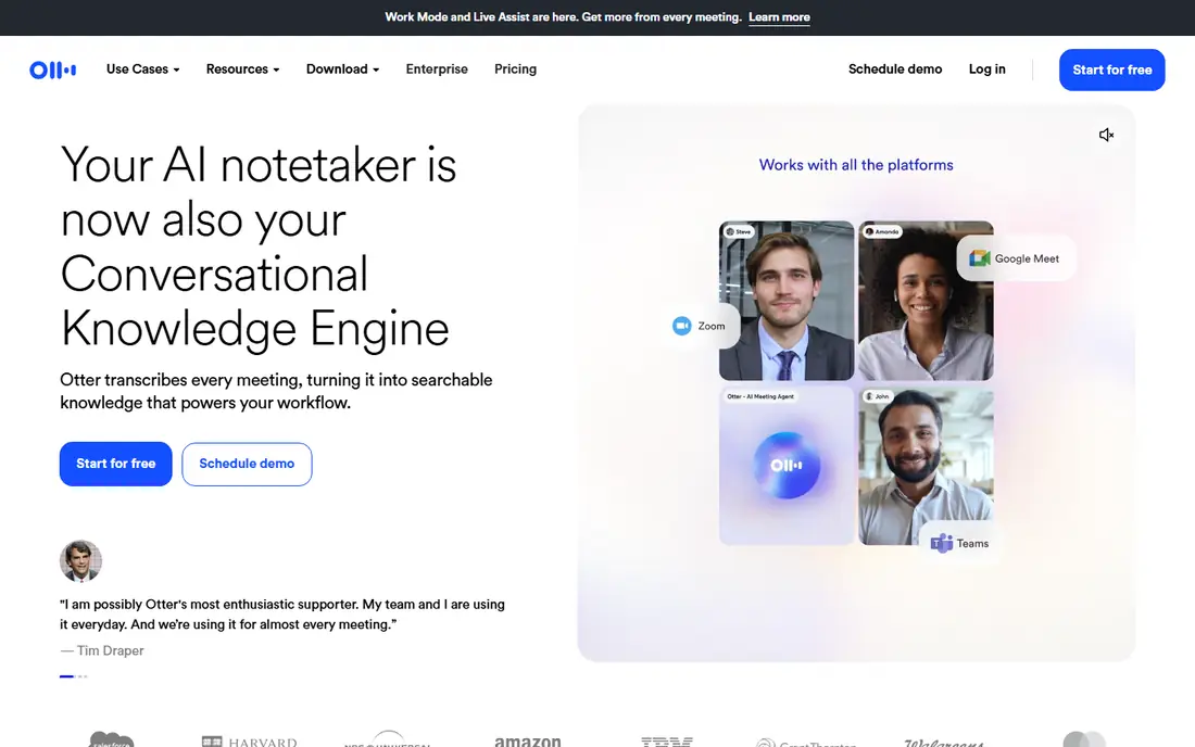 Otter.ai homepage