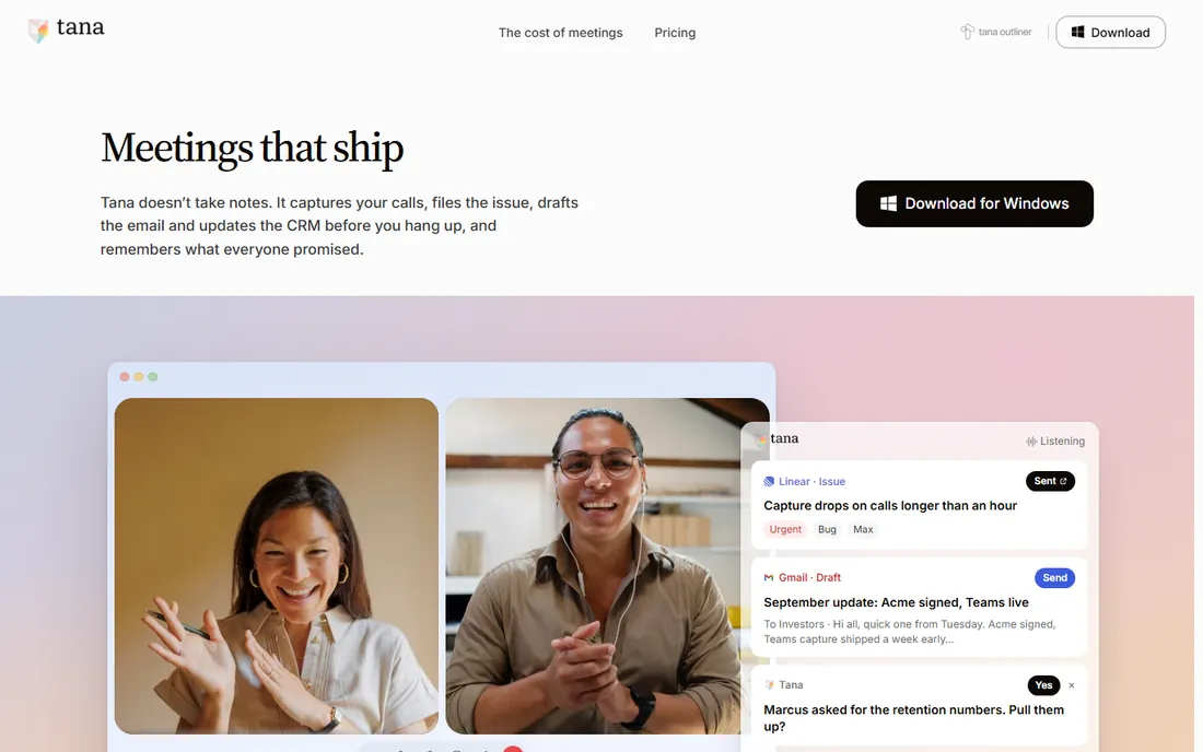 Tana homepage