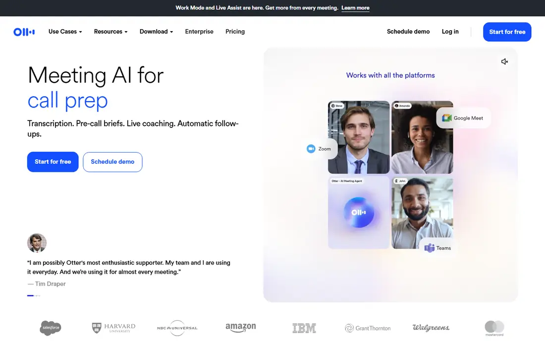 Otter.ai homepage