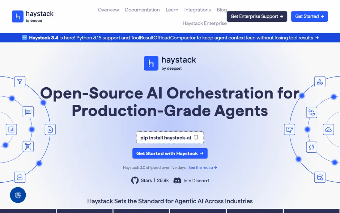 Haystack homepage
